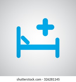 Flat blue Hospital Bed icon 