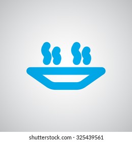 Flat blue Hot Meal icon 
