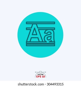 Flat blue icon of capital and small A.