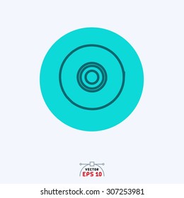 Flat blue icon of Compact dick.