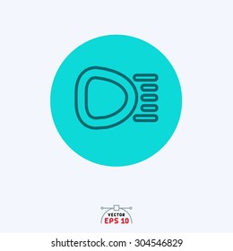 Flat blue icon of light