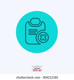 Flat blue icon of list.
