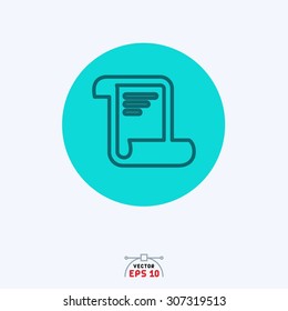 Flat blue icon of list.