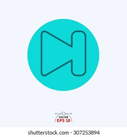 Flat blue icon of next / forward.