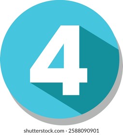 Flat Blue Icon Number , 4