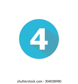 Flat Blue Icon Number , 4