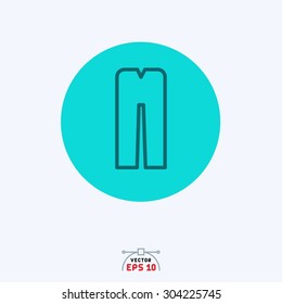 Flat blue icon of pent.