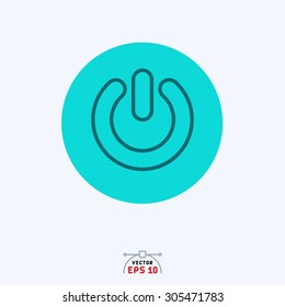Flat blue icon of power.