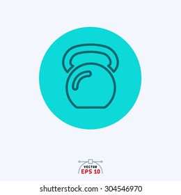 Flat blue icon of telephone.