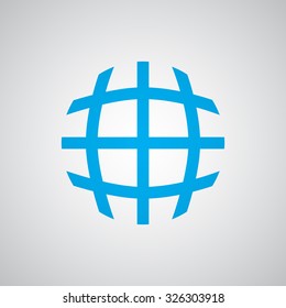 Flat blue International  icon 