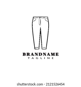 flat blue jeans logo cartoon icon design template black modern isolated vector illustration