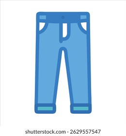 Conceito de design de ícone de objeto jeans azul plano isolado