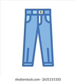 Flat blue jeans ícone do objeto design moderno isolado