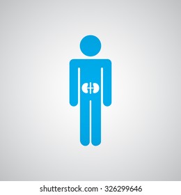 Flat blue Kidneys icon 