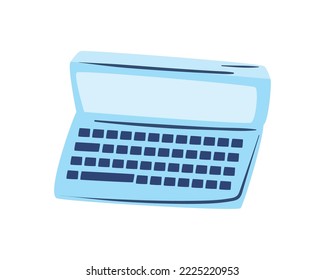 flat blue laptop over white
