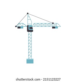 flat blue load crane over white