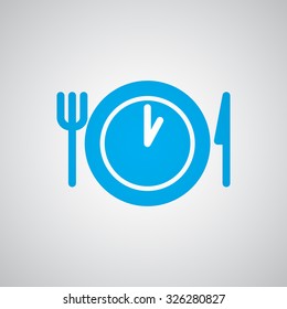 Flat blue Lunch Time icon 