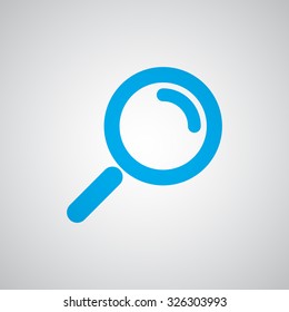 Flat blue Magnifying Glass icon 