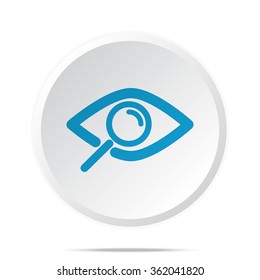 Flat blue Observe icon on circle web button on white