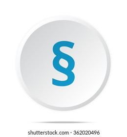 Flat blue Paragraph icon on circle web button on white