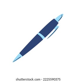 flat blue pen over white