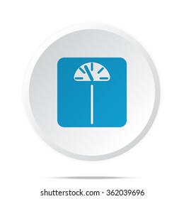Flat blue Personal Scale icon on circle web button on white