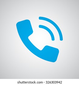 Flat blue Phone icon 