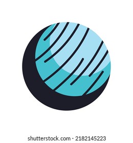 flat blue planet over white