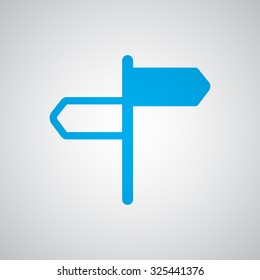 Flat blue Road Signs icon 