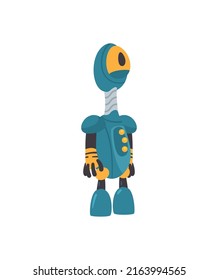 flat blue robot illustration over white