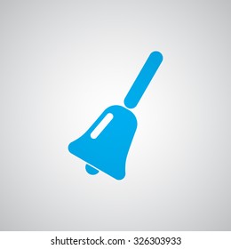 Flat blue School Bell icon 