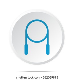 Flat blue Skipping Rope icon on circle web button on white
