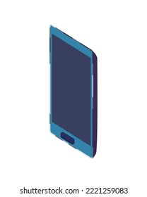 flat blue smartphone over white