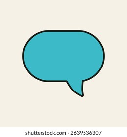 Flat blue speech bubble icon symbolizing communication, live chat, or messaging in digital platforms
