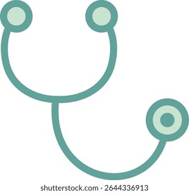 Flat Blue Stethoscope Medical Equipment Illustration