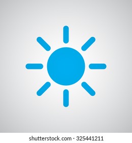 Flat blue Sun icon 