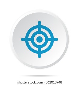 Flat blue Target icon on circle web button on white