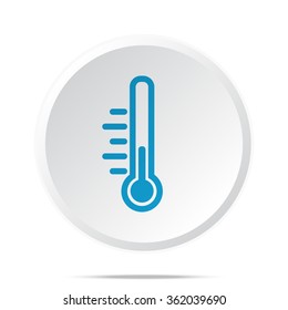 Flat blue Temperature icon on circle web button on white