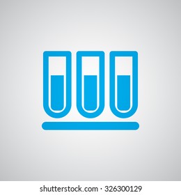 Flat blue Test Tube icon 