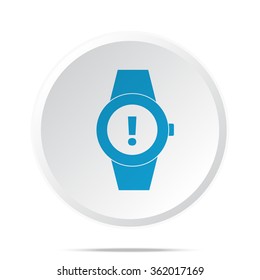 Flat blue Time Alert icon on circle web button on white