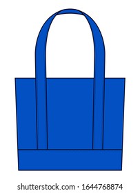 Vector De Bolsa Azul Plana Para Plantilla.