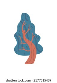 flat blue tree design over white