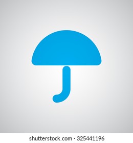 Flat blue Umbrella icon 