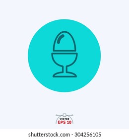 Flat blue vector icon of microphone,