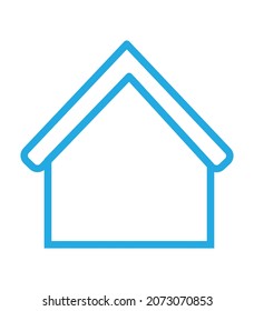 Flachblau, sehr einfaches Home Symbol