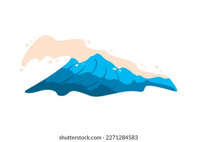 flat blue wave over white