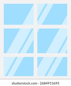 Flat blue window frame illustration