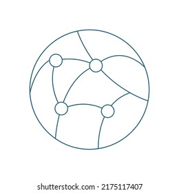 flat blue world icon over white