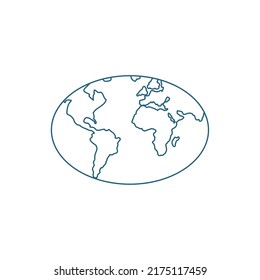 flat blue world illustration over white