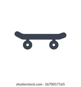 Icono De Transporte De Ruedas De Tablero Plano Aislado Sobre Fondo Blanco 
